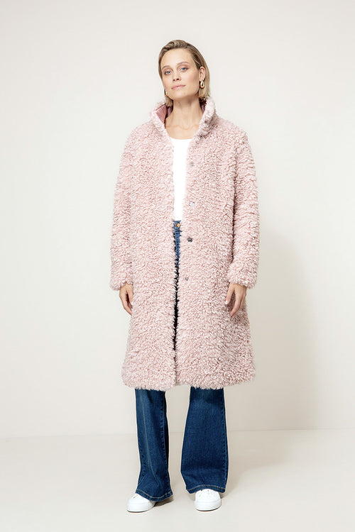 Mantel in Fake Fur | Mauve