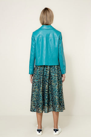 Jacke in veganem Leder | Teal
