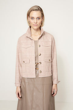 Karrierte Jacke in Heavy Jersey | Mauve