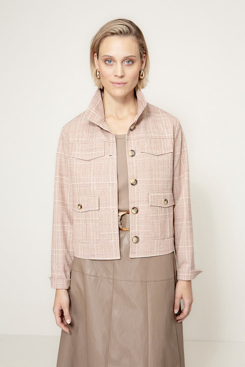 Karrierte Jacke in Heavy Jersey | Mauve