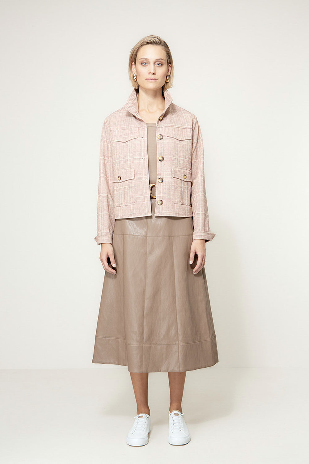 Karrierte Jacke in Heavy Jersey | Mauve