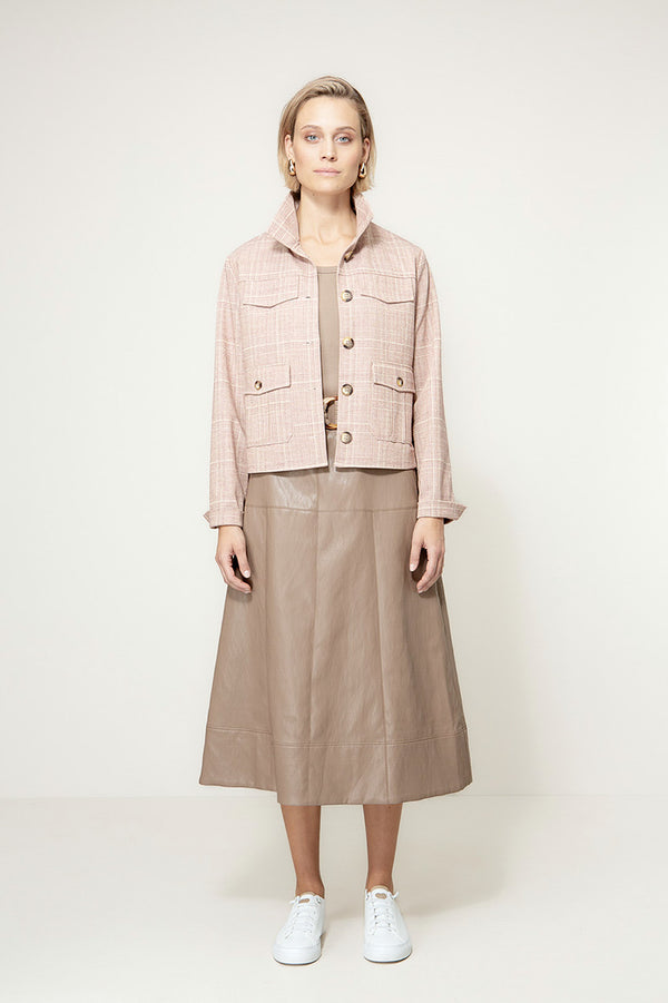 Karrierte Jacke in Heavy Jersey | Mauve
