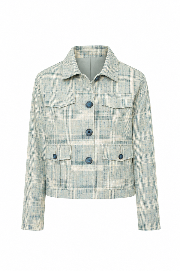 Checkered jacket in heavy jersey