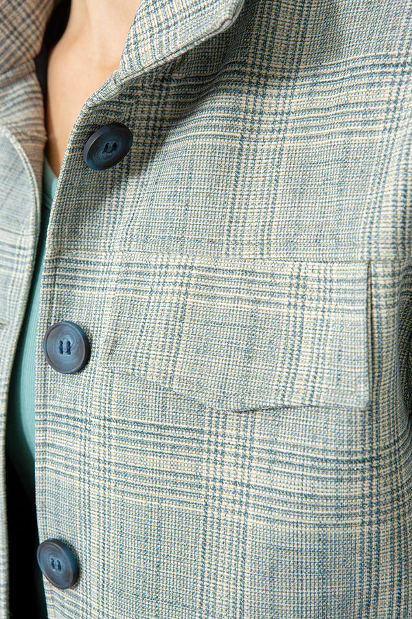 Karrierte Jacke in Heavy Jersey | Teal