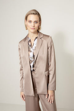Blazer in Satin | Taupe