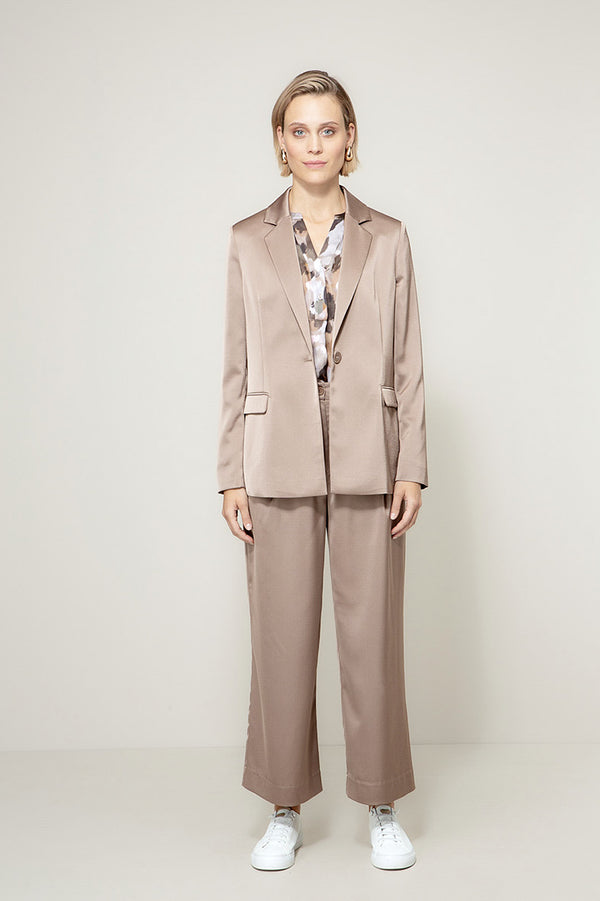 Blazer in Satin | Taupe