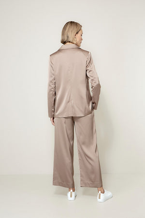 Blazer in Satin | Taupe