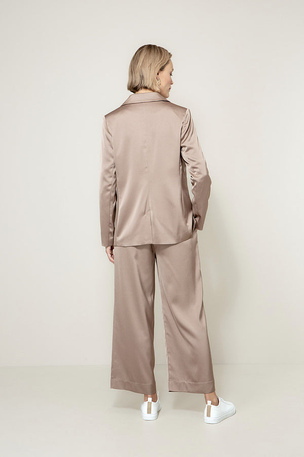 Blazer in Satin | Taupe