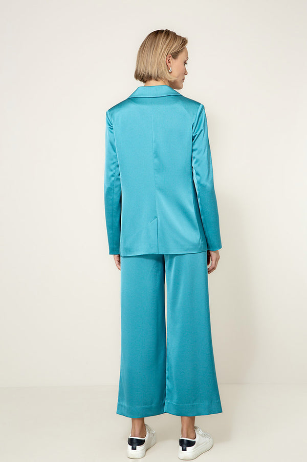 Blazer in Satin | Teal