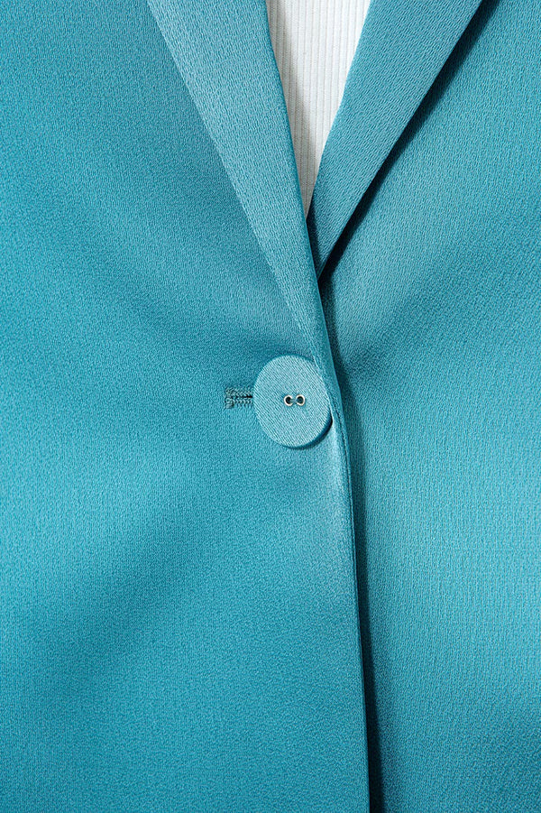 Blazer in Satin | Teal