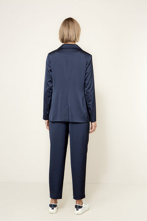 Blazer in Satin | Navy