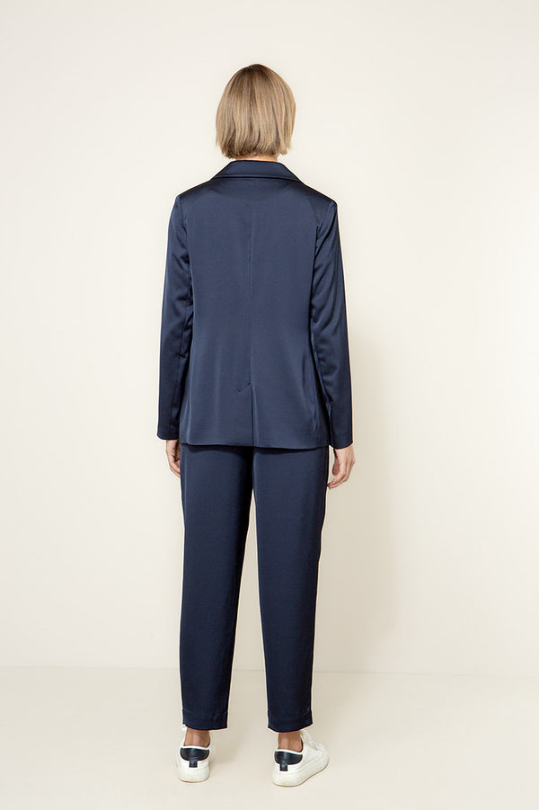 Blazer in Satin | Navy