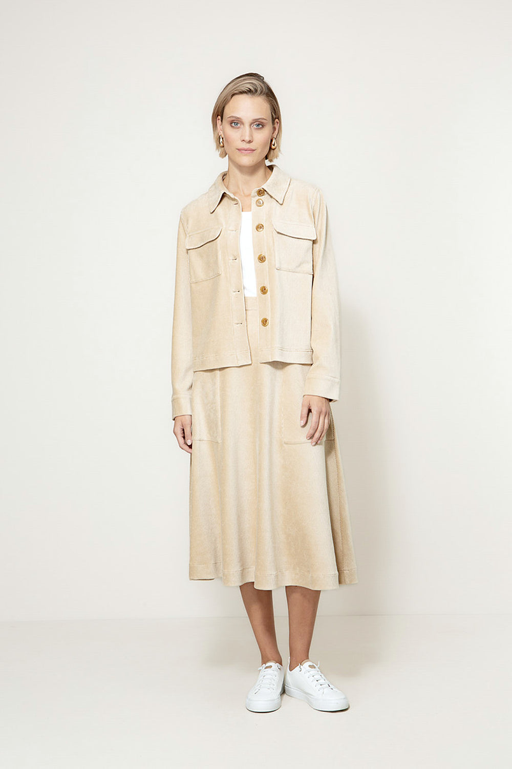 Jacke in Jersey Cord