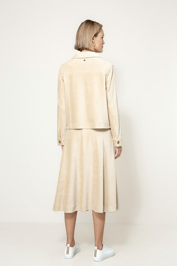 Jersey corduroy jacket | Sand