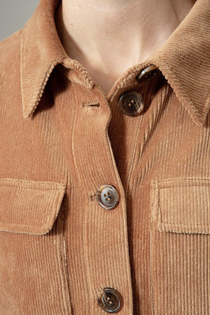 Jersey corduroy jacket | Cognac