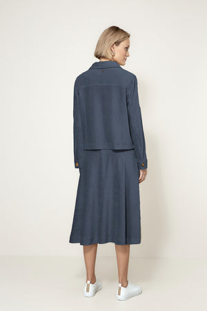 Jacke in Jersey Cord | Navy