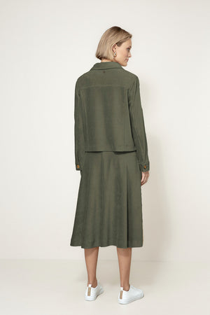 Jacke in Jersey Cord | Olive