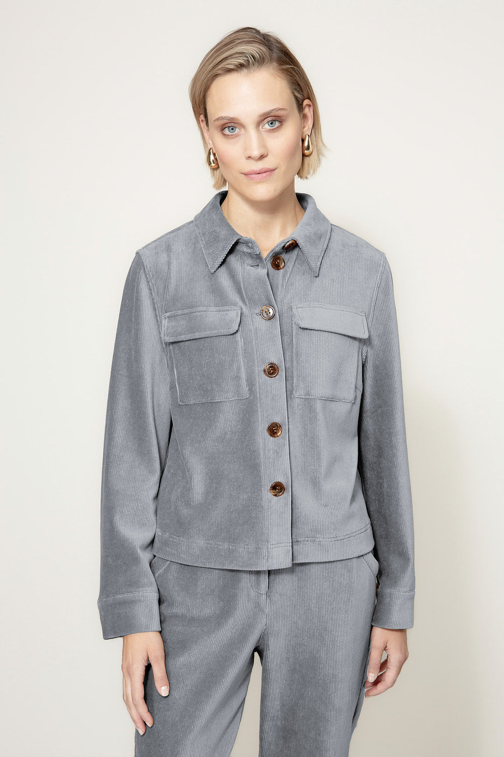 Jacke in Jersey Cord | Grey