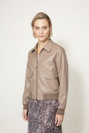 Jacke in veganem Leder | Taupe