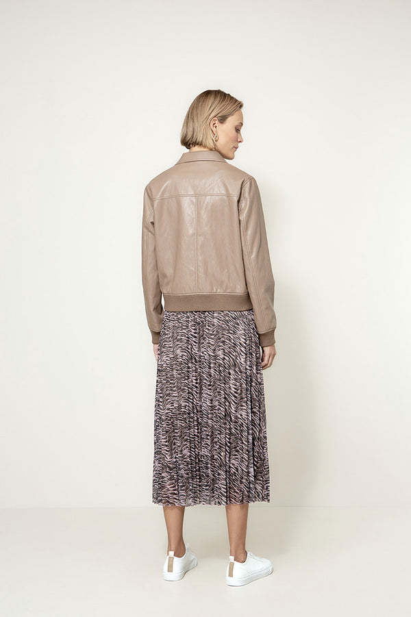 Jacke in veganem Leder | Taupe