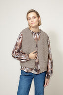 Weste in Fake Fur | Taupe