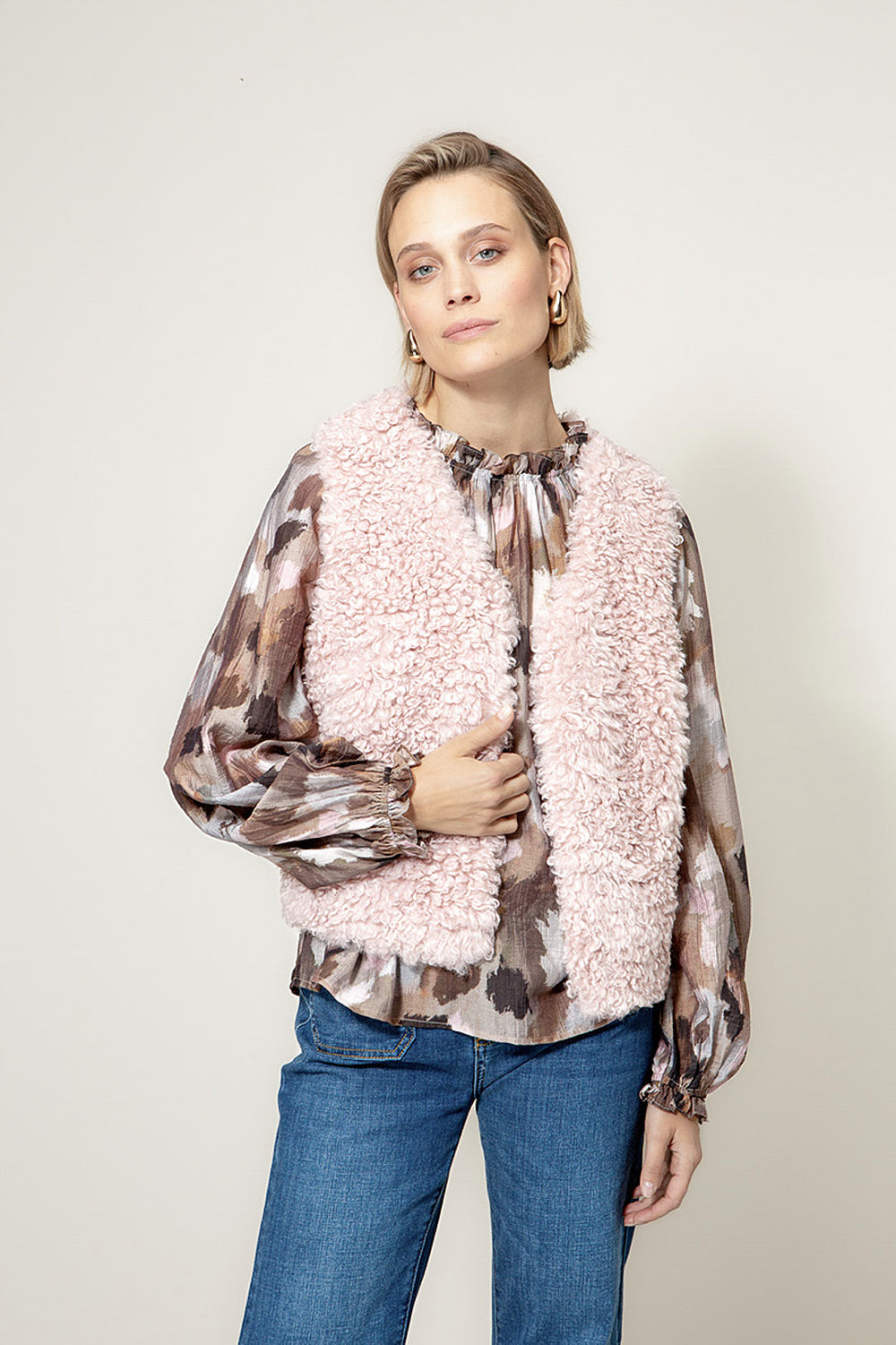 Weste in Fake Fur | Mauve