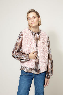 Weste in Fake Fur | Mauve