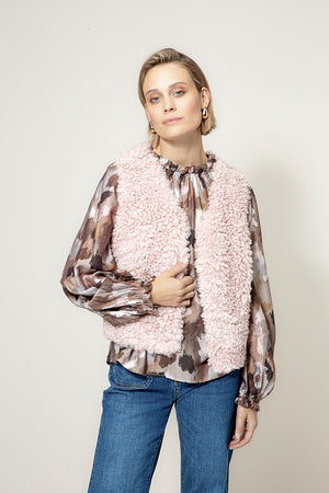 Weste in Fake Fur | Mauve