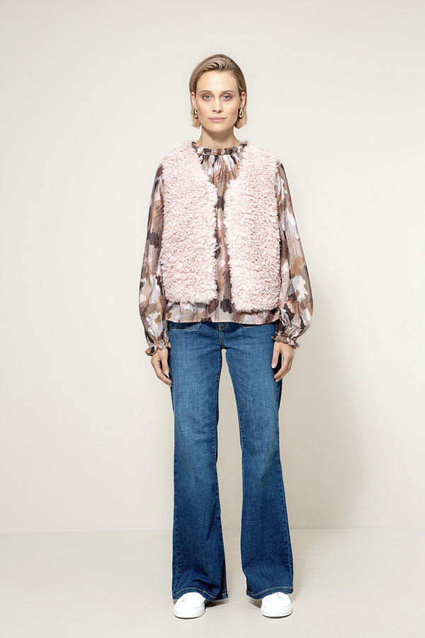Weste in Fake Fur | Mauve