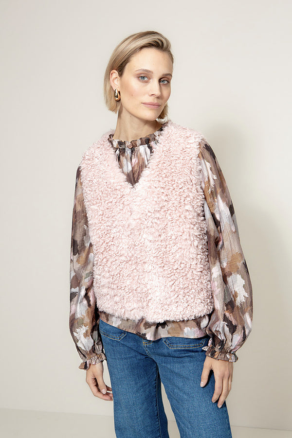 Weste in Fake Fur | Mauve