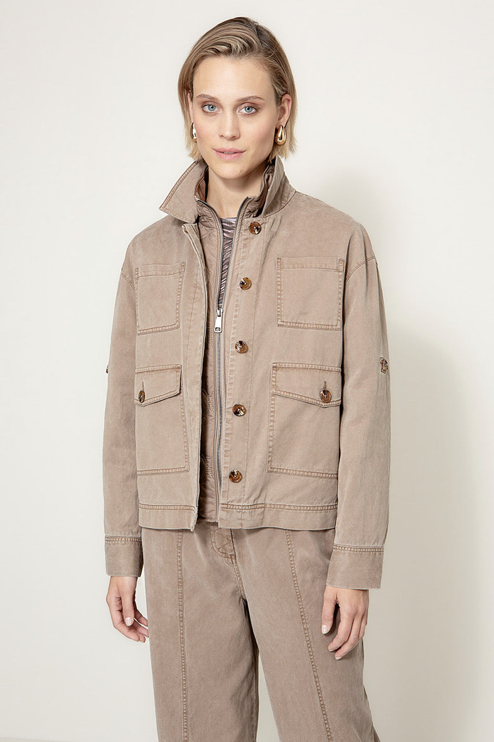 Jacke in Garment Dye | Taupe
