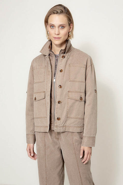Jacke in Garment Dye | Taupe