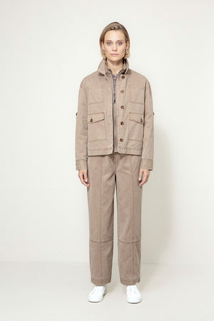 Jacke in Garment Dye | Taupe