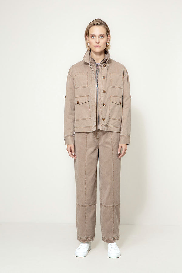 Jacke in Garment Dye | Taupe