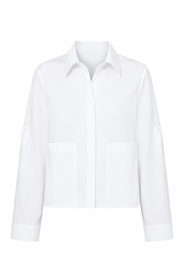 Bluse in Cotton Stretch