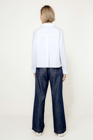 Bluse in Cotton Stretch | White