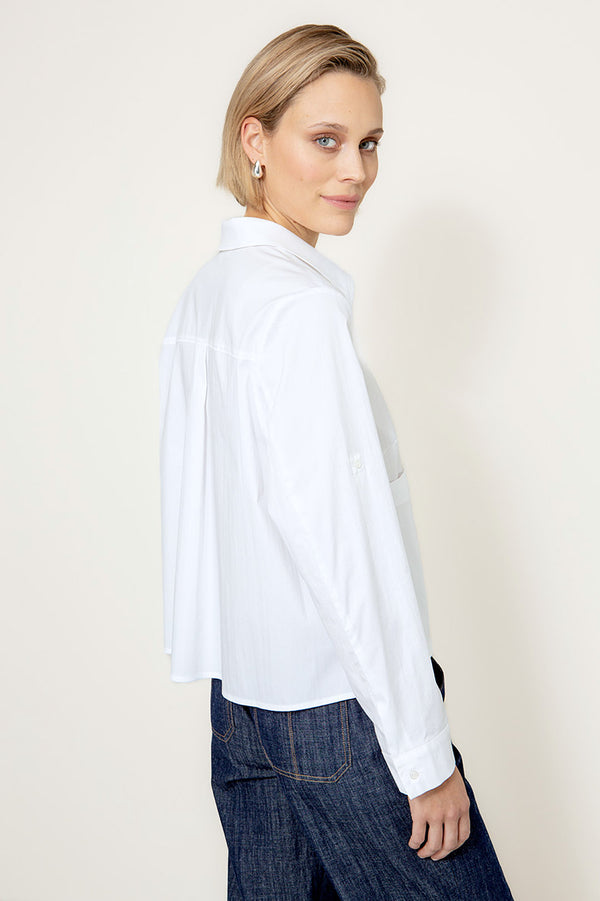 Bluse in Cotton Stretch | White