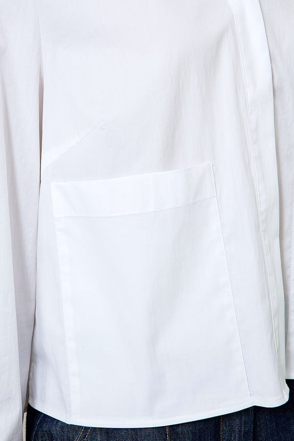 Bluse in Cotton Stretch | White
