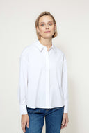 Bluse in Cotton Stretch | White
