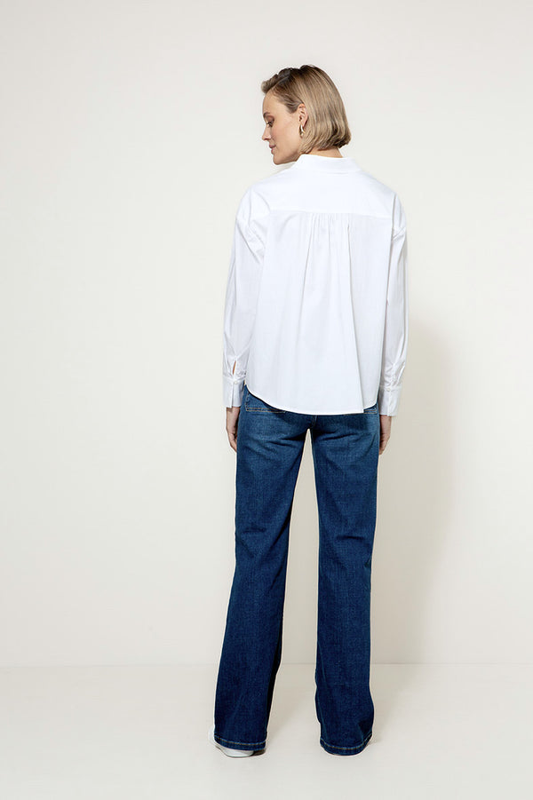 Bluse in Cotton Stretch | White
