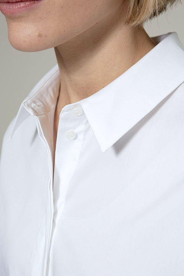 Bluse in Cotton Stretch | White
