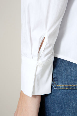 Bluse in Cotton Stretch | White
