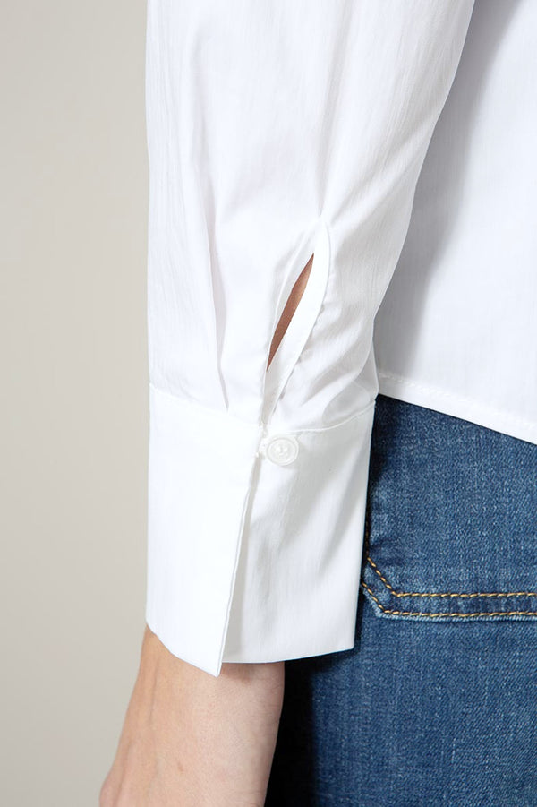 Bluse in Cotton Stretch | White