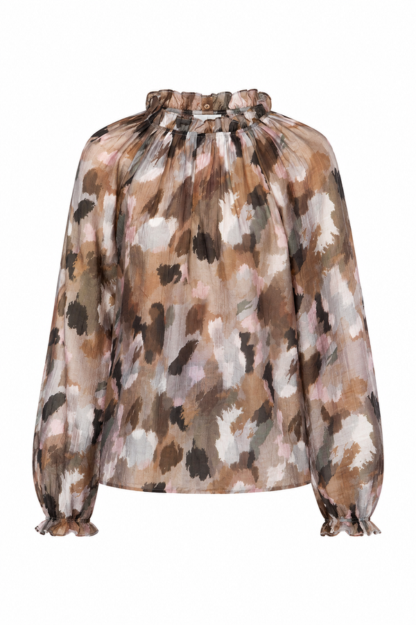 Bluse in Lyocell-Crepe mit Print