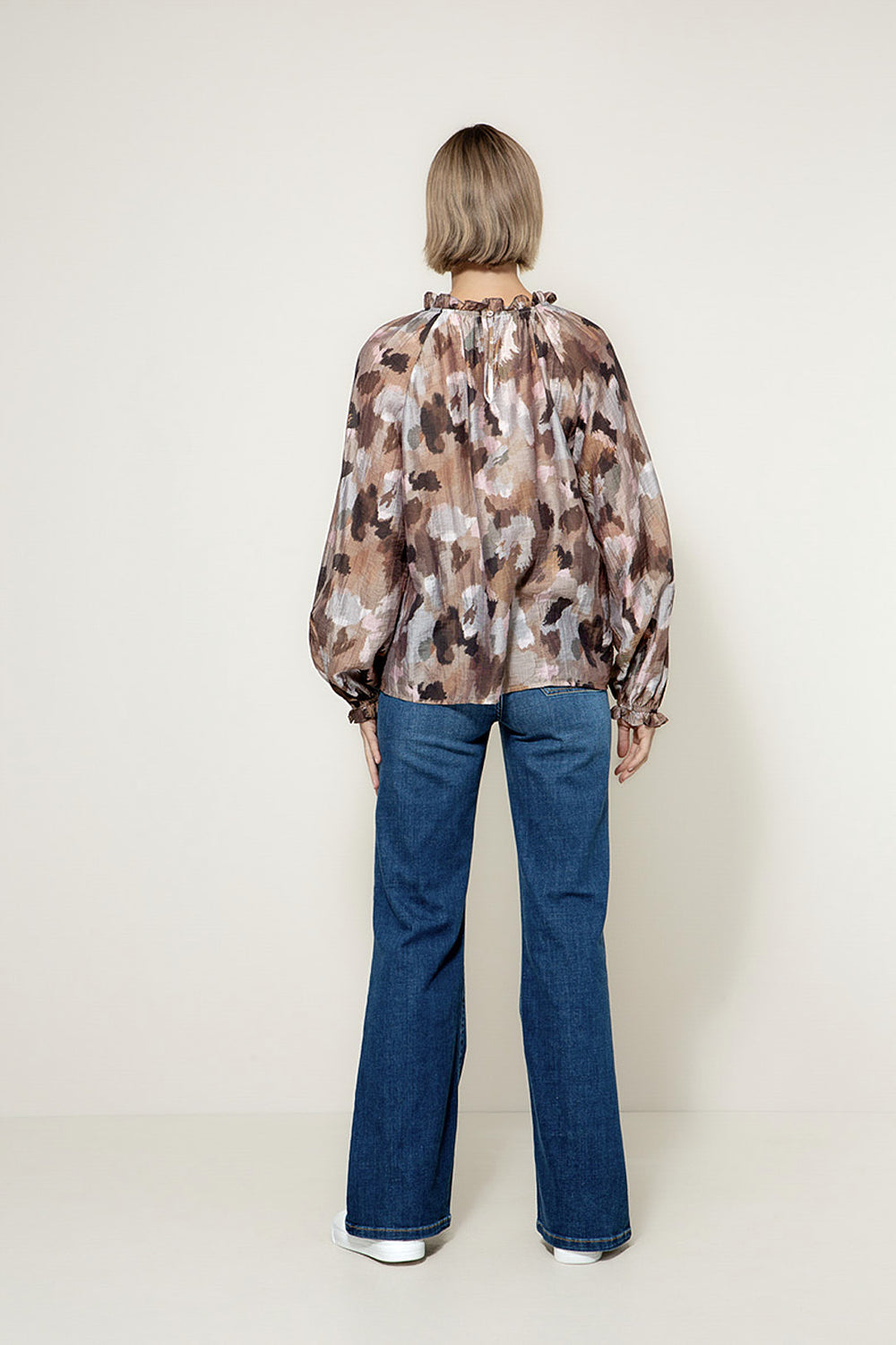 Bluse in Lyocell-Crepe mit Print