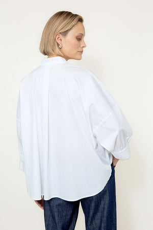 Bluse in Cotton Stretch | White