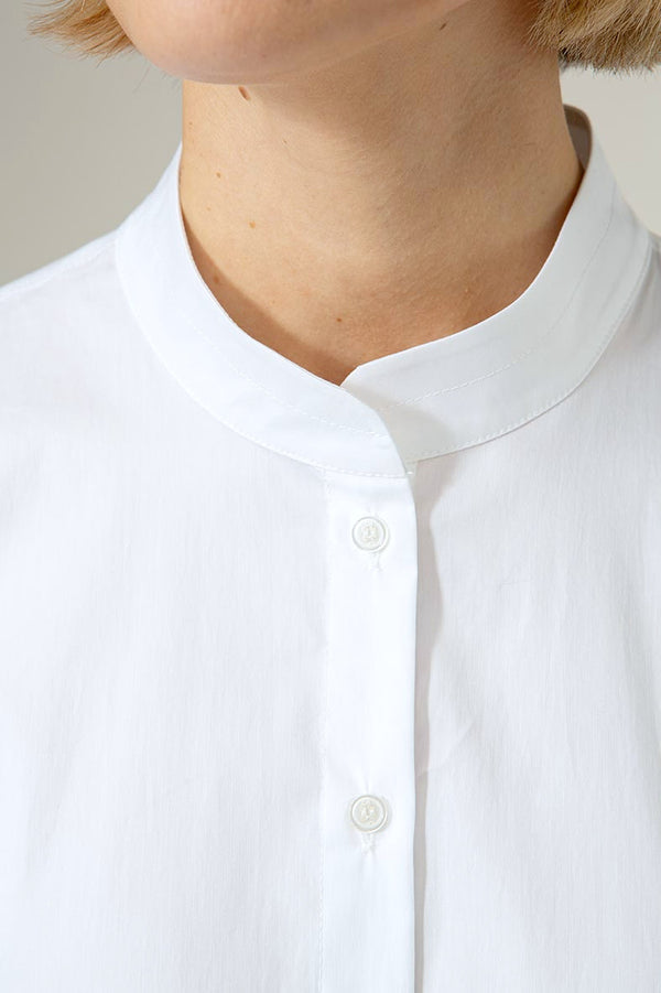 Bluse in Cotton Stretch | White