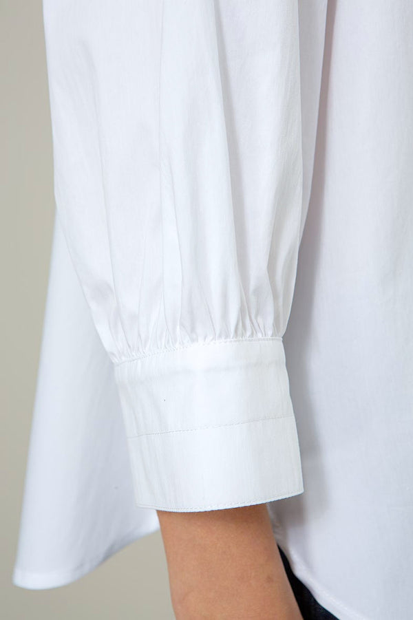 Bluse in Cotton Stretch | White