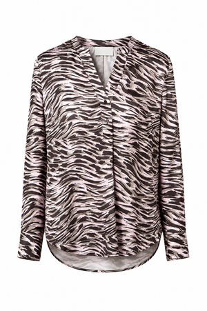 Blouse in viscose satin with print