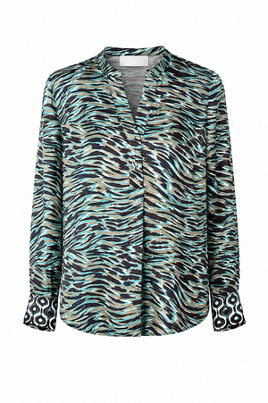 Blouse in viscose satin with print